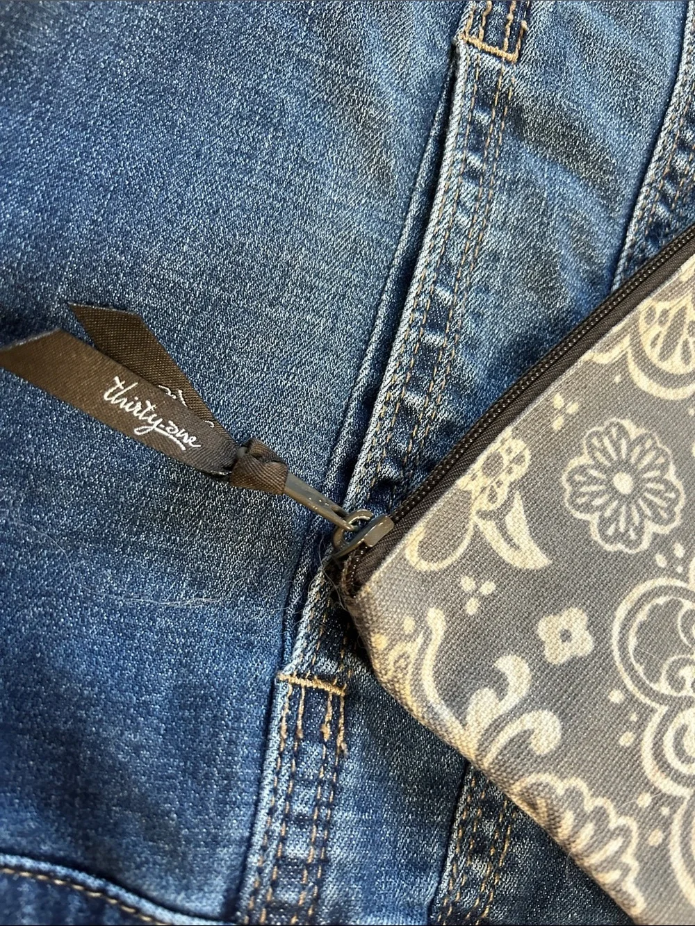 Thirty-One Woodblock Zip Pouch